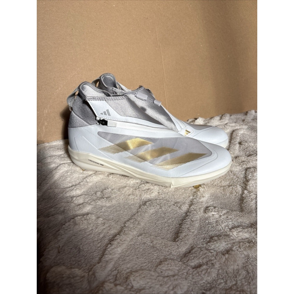 Adidas Adizero Impact+ Turf Baseball Cloud White Gold‎ Metallic IF8497 Men 12